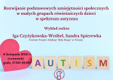 Rozwijanie podstawowych umiejętności społecznych w małych grupach rówieśniczych dzieci w spektrum autyzmu - wykład online