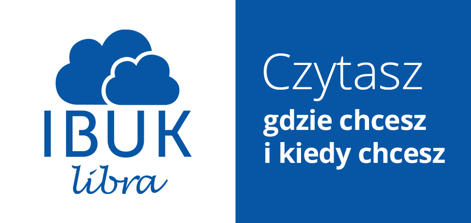 Logo IBUK Libra - dwie niebieskie chmurki i napis: czytasz gdzie chcesz i kiedy chcesz