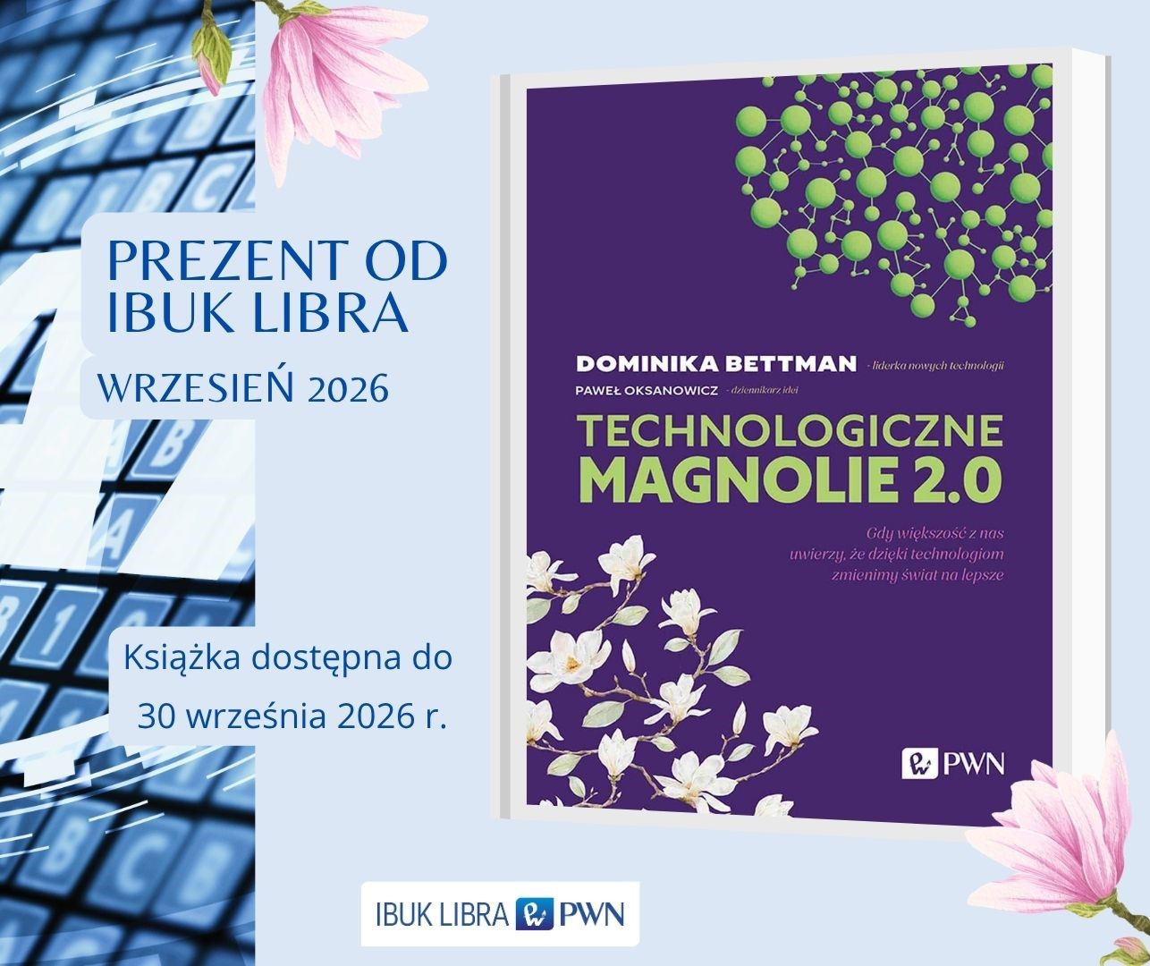 Plakat promujacy książke miesiąca z&nbsp;portalu Ibuk Libra.