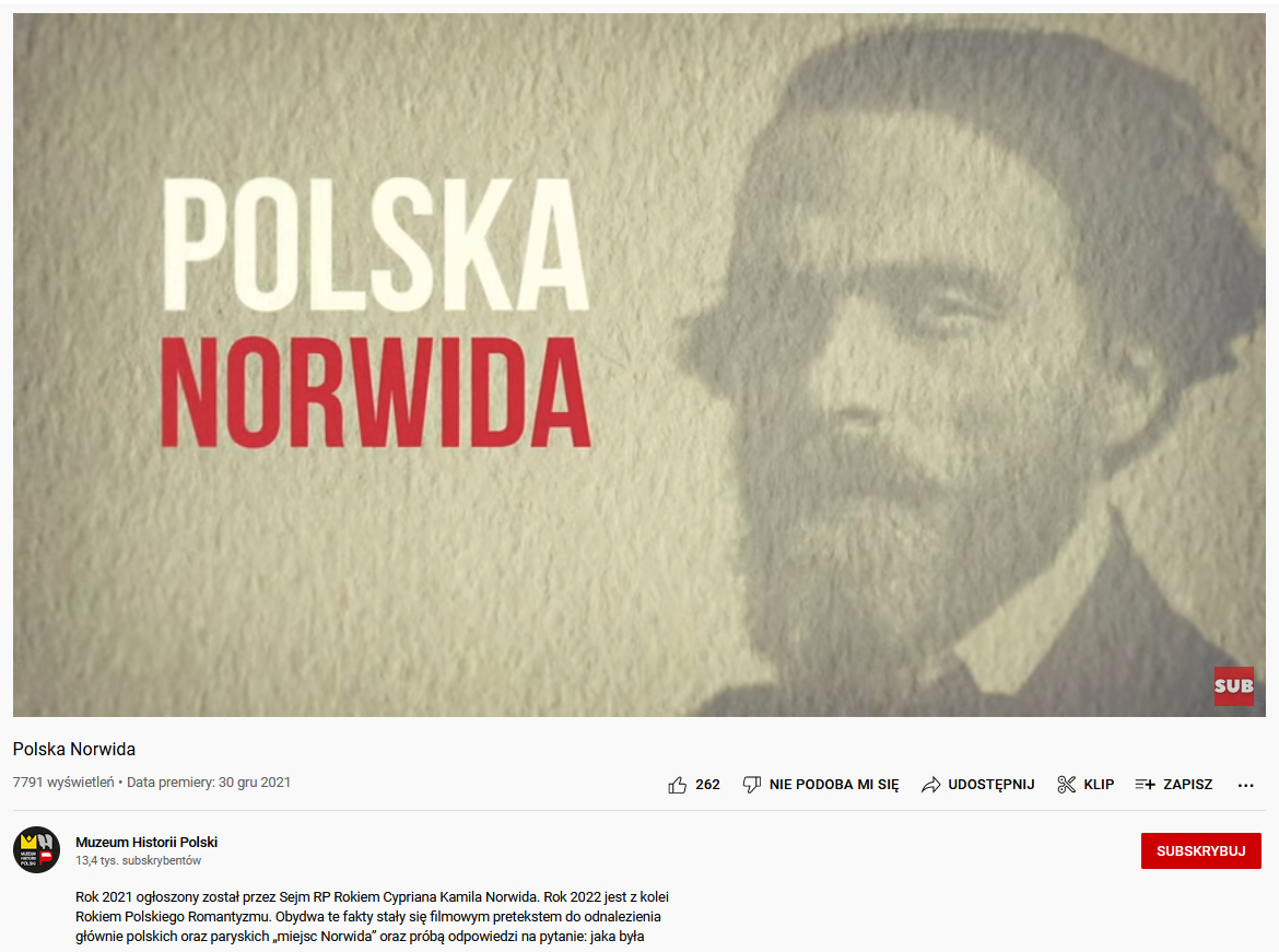 Film na YouTube: Polska Norwida