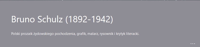 Quiz interaktywny poświęcony Brunonowi Schulzowi