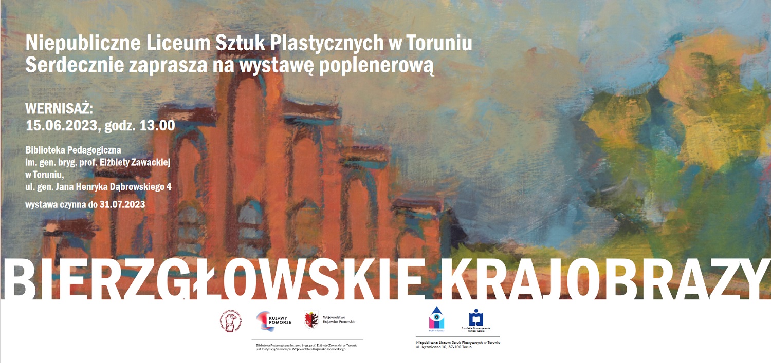 Górny fragmet ceglanego budynku i niebo. Napisy są powtrórzeniem najważniejszych informacji z tekstu sąsiadującego z grafiką.