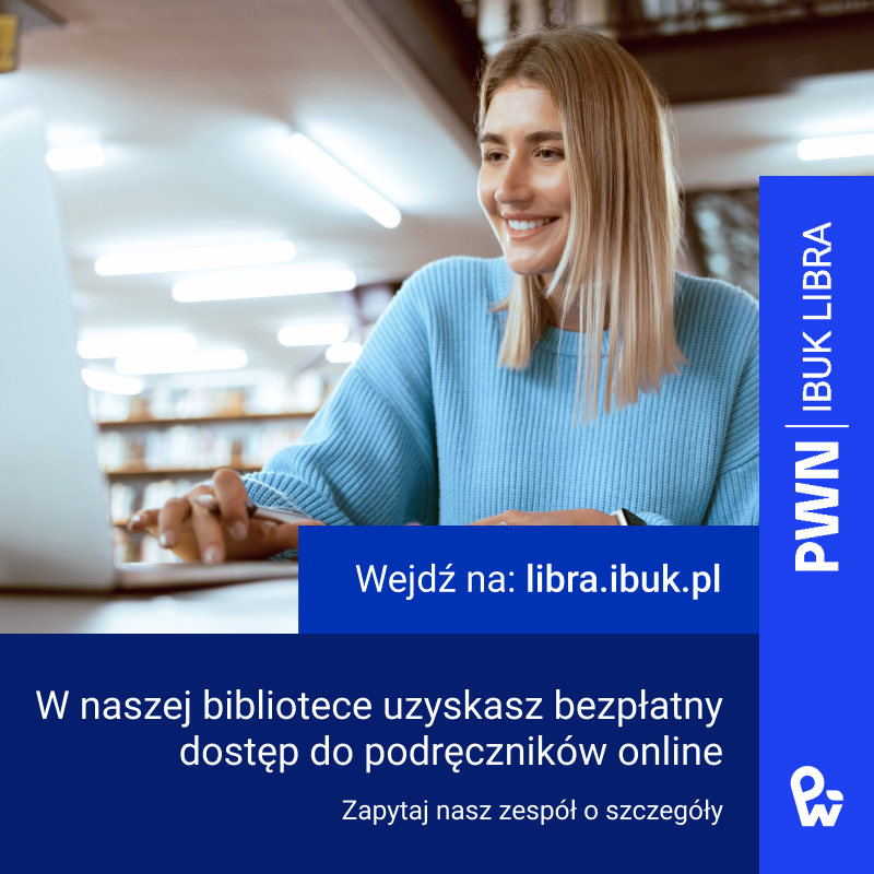 Plakat promujący PWN Ibuk Libra.