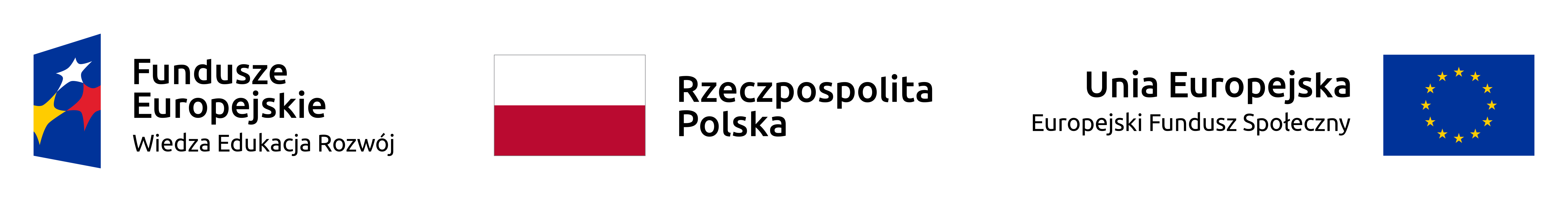 Logotyp Fundusze Unii Europejskiej, Wiedza Edukacja Rozwój, flaga Polski, flaga Unii Europejskiej, Europejski Fundusz Społeczny.
