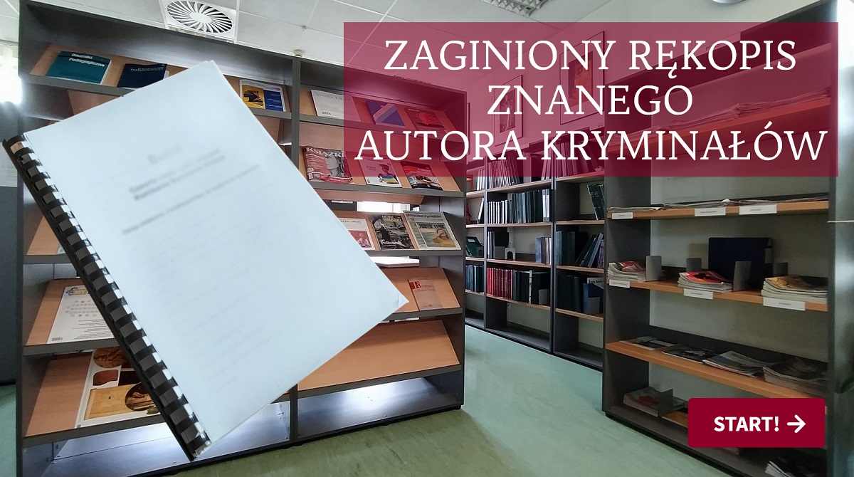 Gra edukacyjna online: Zaginiony rękopis znanego autora kryminałów